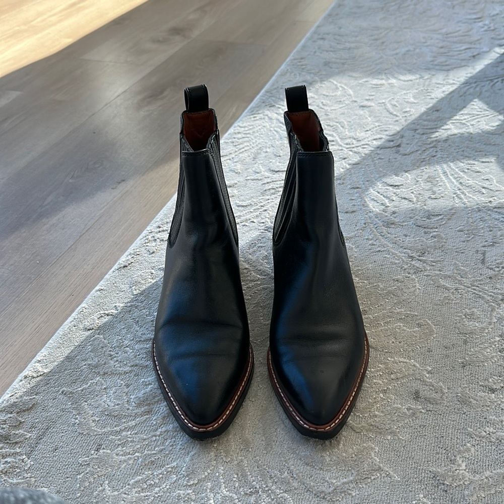 Coach Black Patent Leather Booties